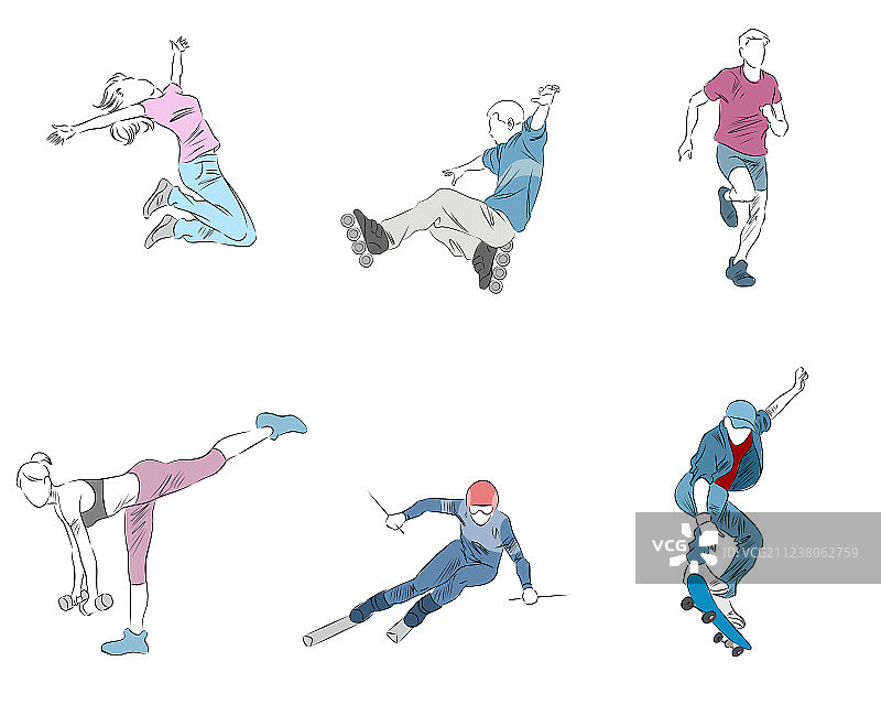 六名青少年合集图片素材