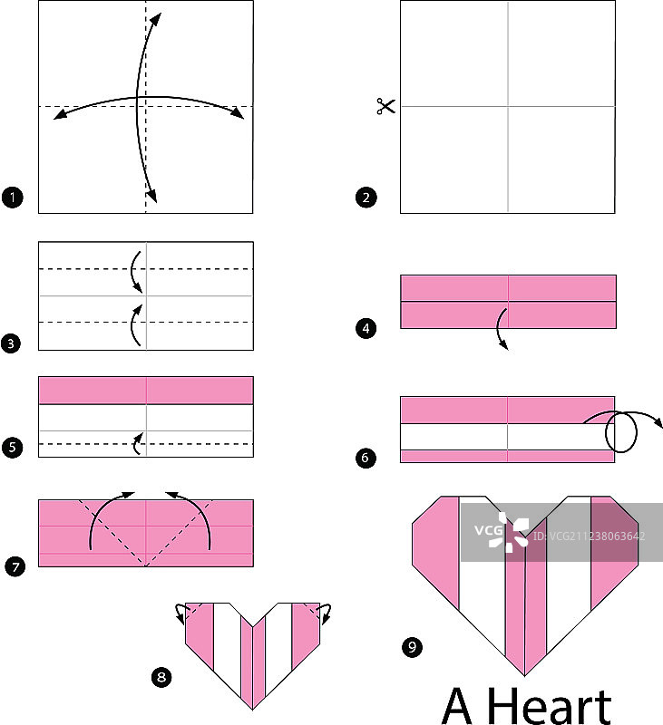 一步一步地指导如何制作折纸图片素材