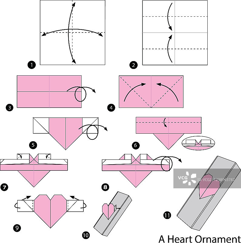 一步一步地指导如何制作折纸图片素材