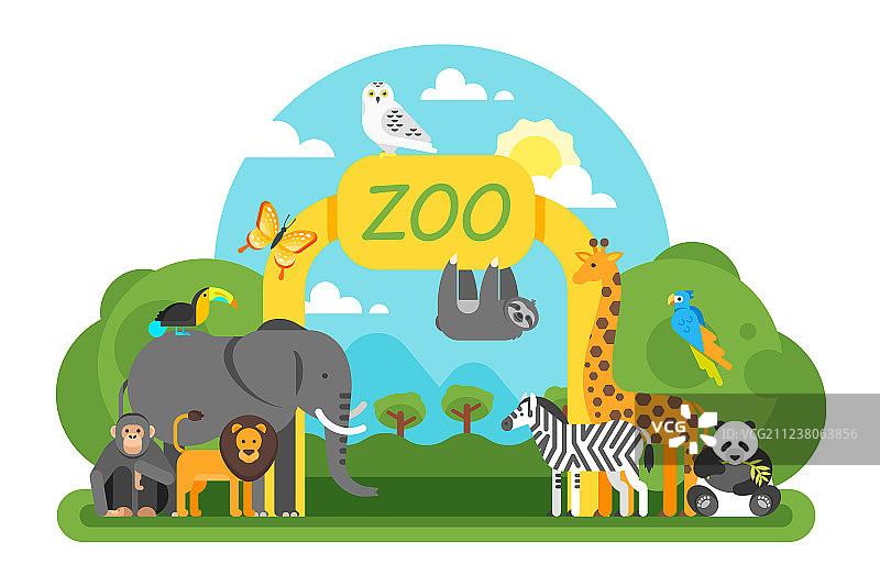 动物园入口处的动物图片素材