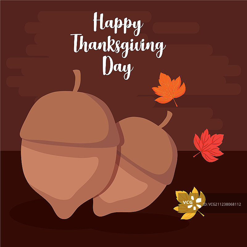 感恩节坚果和树叶图片素材