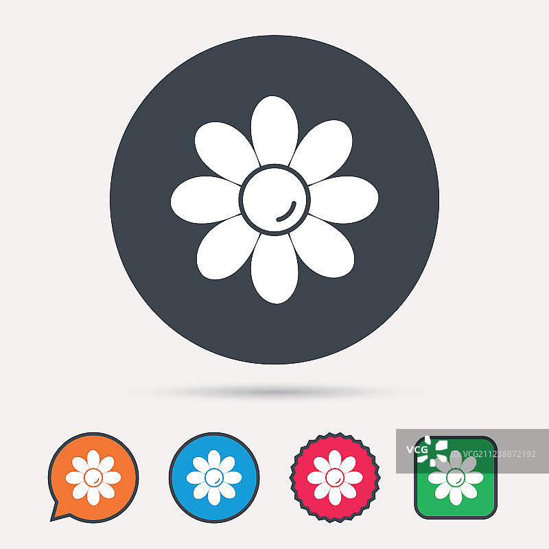 花朵图标：花店植物花瓣标志图片素材