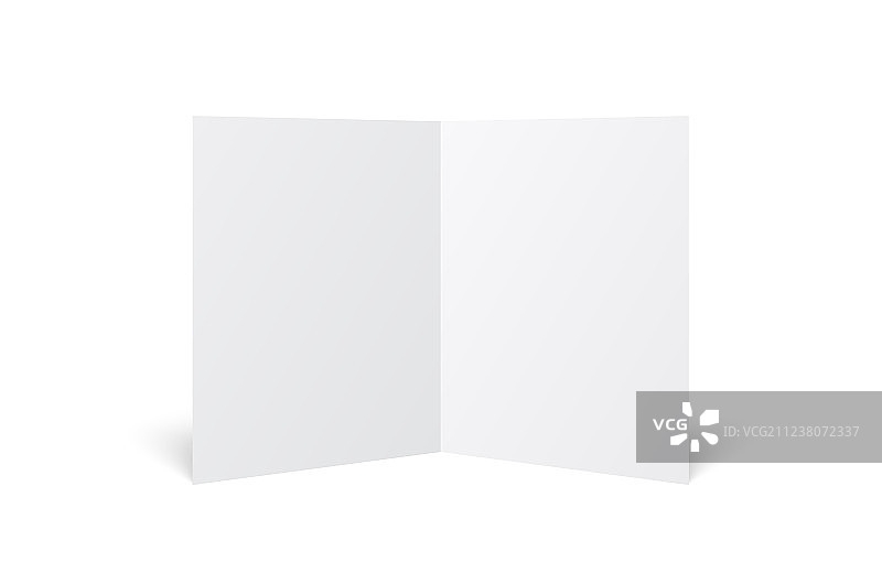 打开的空白白色双折传单图片素材