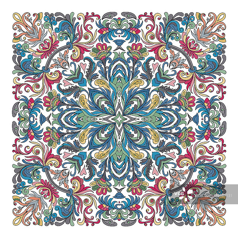 绚丽的装饰性佩斯利花纹披肩图片素材