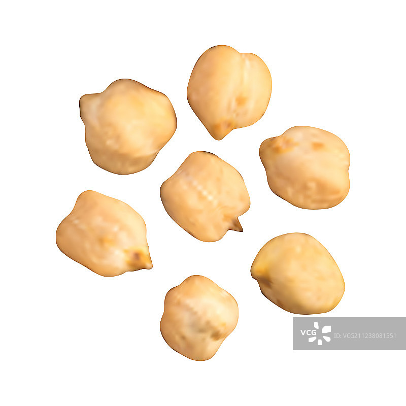 分离的生鹰嘴豆颗粒图片素材