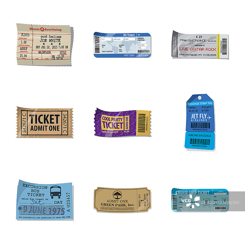 票务和入场标志设计图片素材