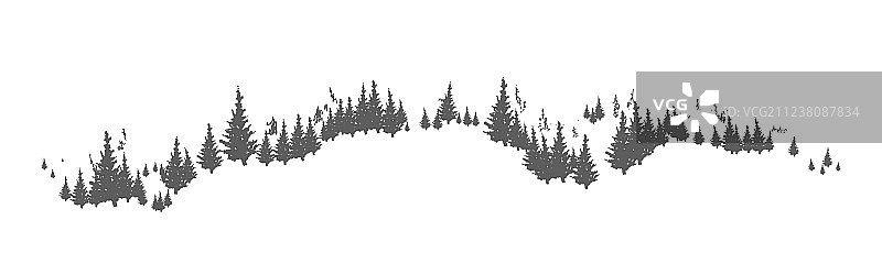 手绘轮廓的地平线图片素材