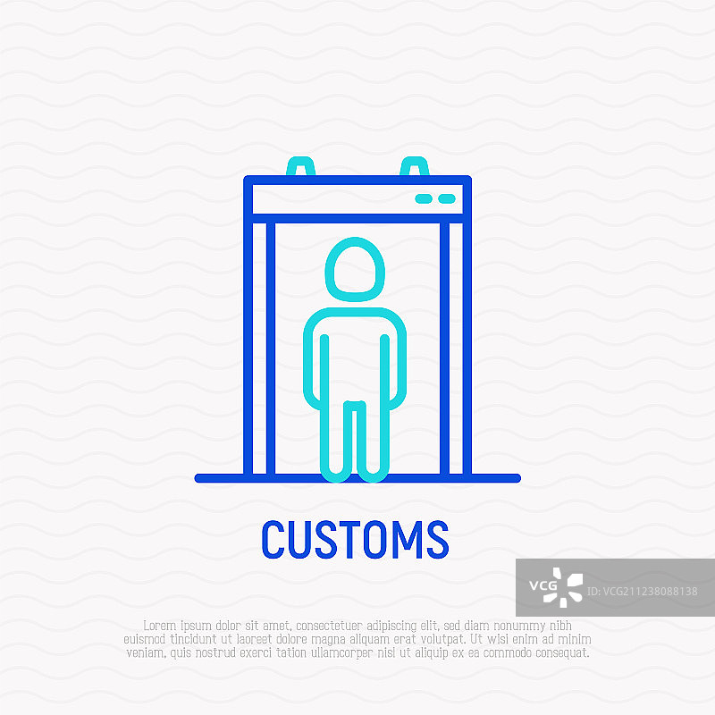 机场金属探测器细线图标图片素材