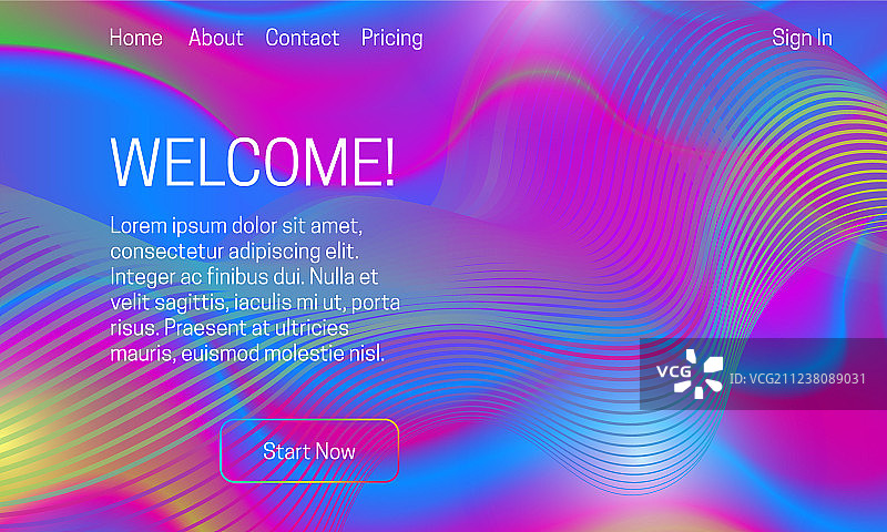 充满活力的抽象背景落地页设计图片素材