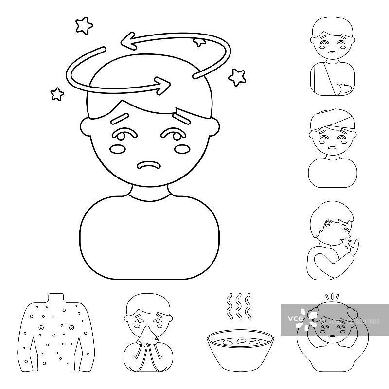 生病的人轮廓图标合集图片素材