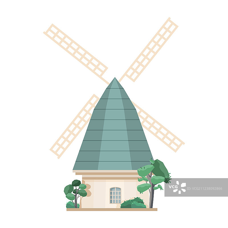 白色背景上的孤立旧风车图片素材