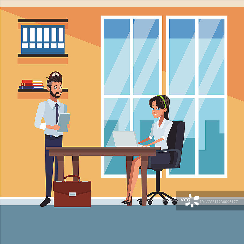 办公室里的商务同事图片素材