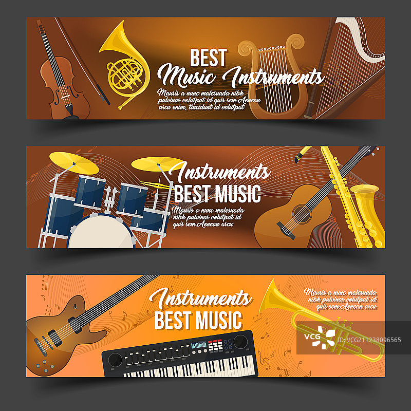 乐器独立徽章合集图片素材