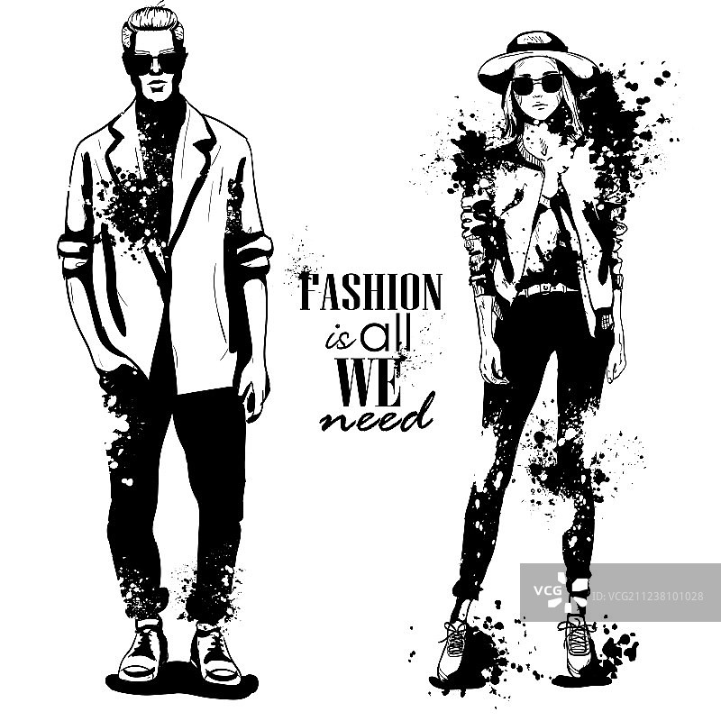 时尚男女模特图片素材