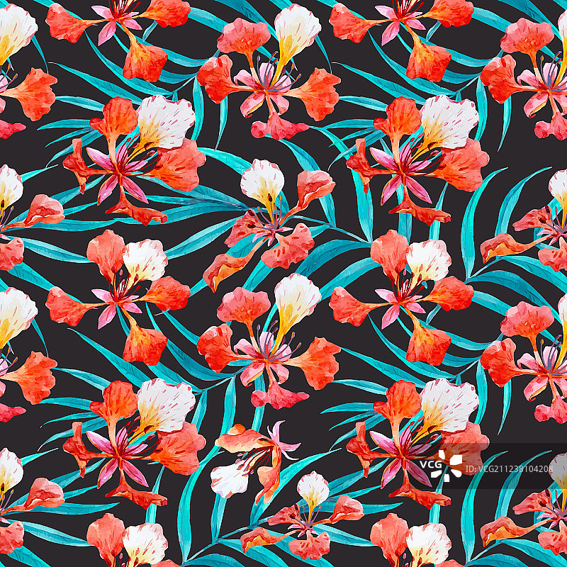 水彩花卉图案图片素材