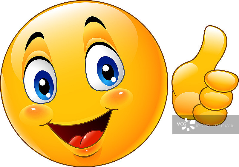 卡通表情符号点赞图片素材