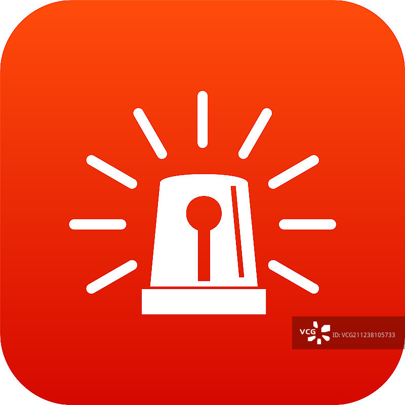 闪烁的红色数字应急灯图标图片素材