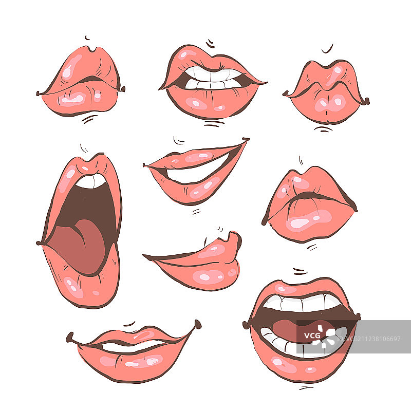 展示不同情绪的嘴唇合集图片素材