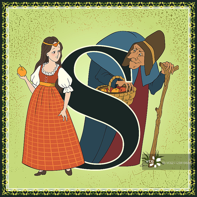 儿童卡通童话字母S图片素材