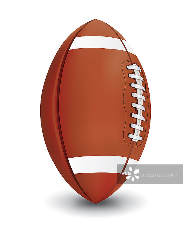 白色背景下的逼真橄榄球图片素材