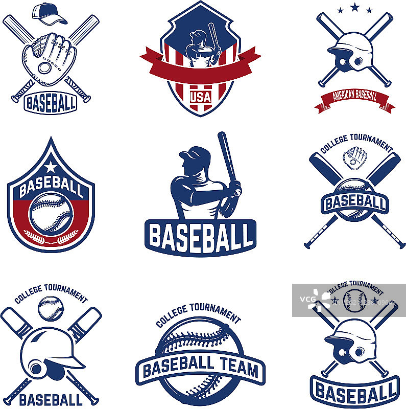 棒球锦标赛标志合集图片素材
