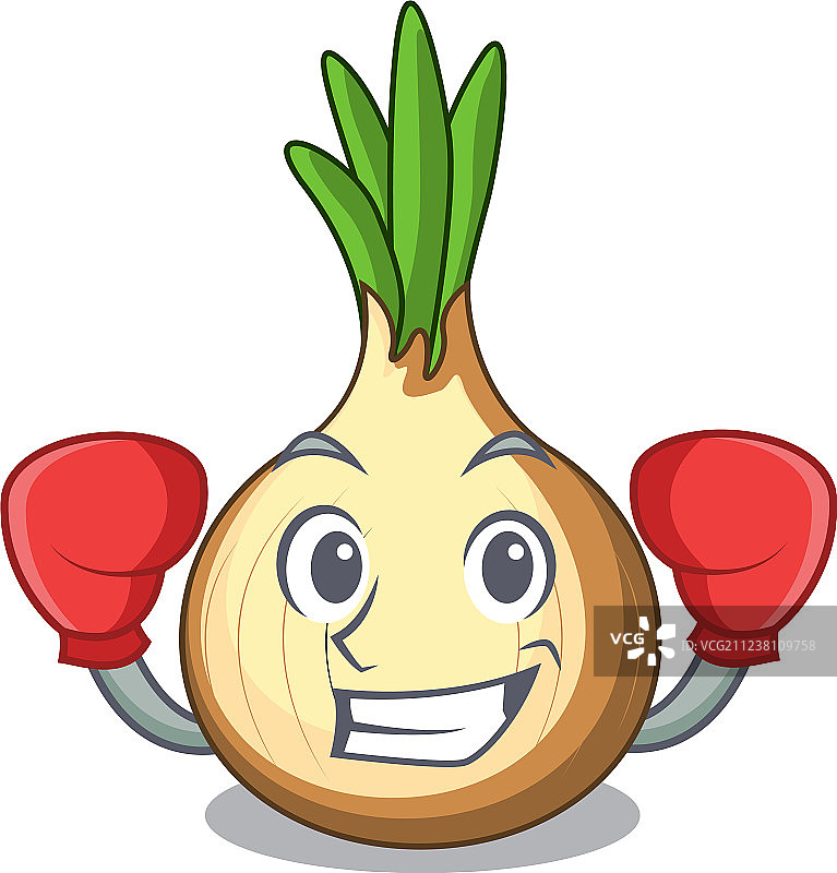 桌子上新鲜的黄色洋葱和拳击手套图片素材