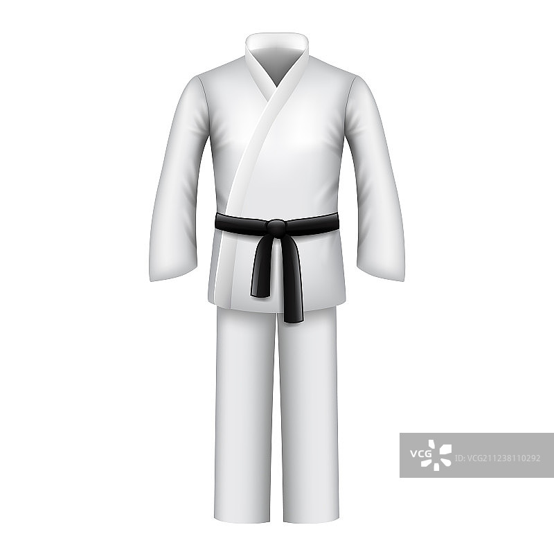 白色背景上的空手道和服图片素材
