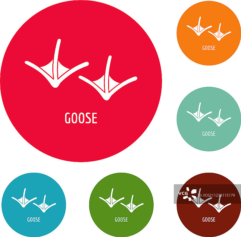 鹅步图标圆形集合图片素材