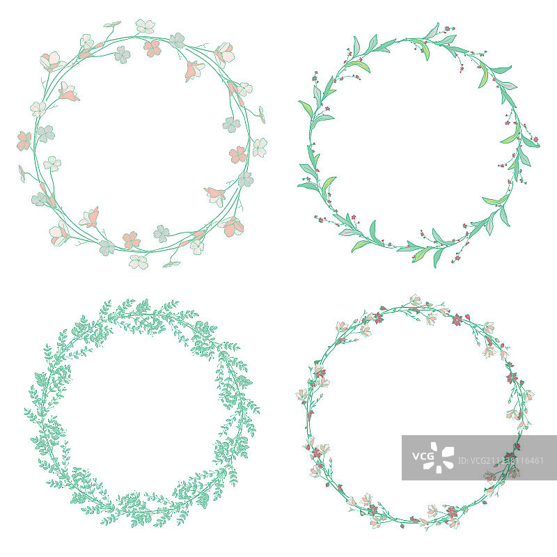 草本植物桂冠花环树枝图片素材