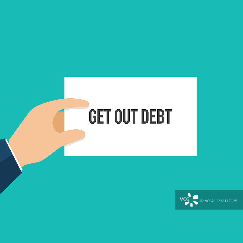 男人展示摆脱债务图片素材