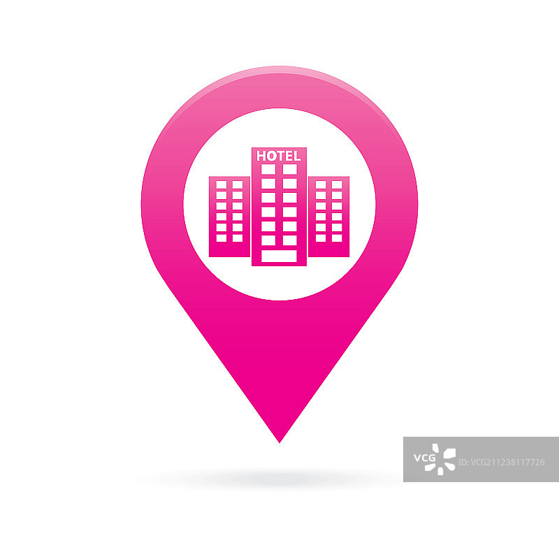 酒店地图指针图标GPS定位旗帜图片素材
