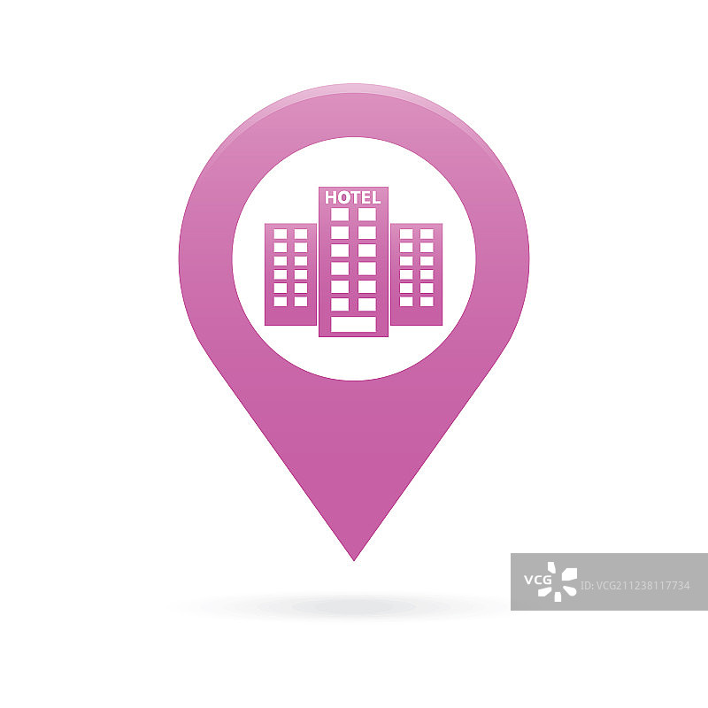酒店地图指针图标GPS定位旗帜图片素材