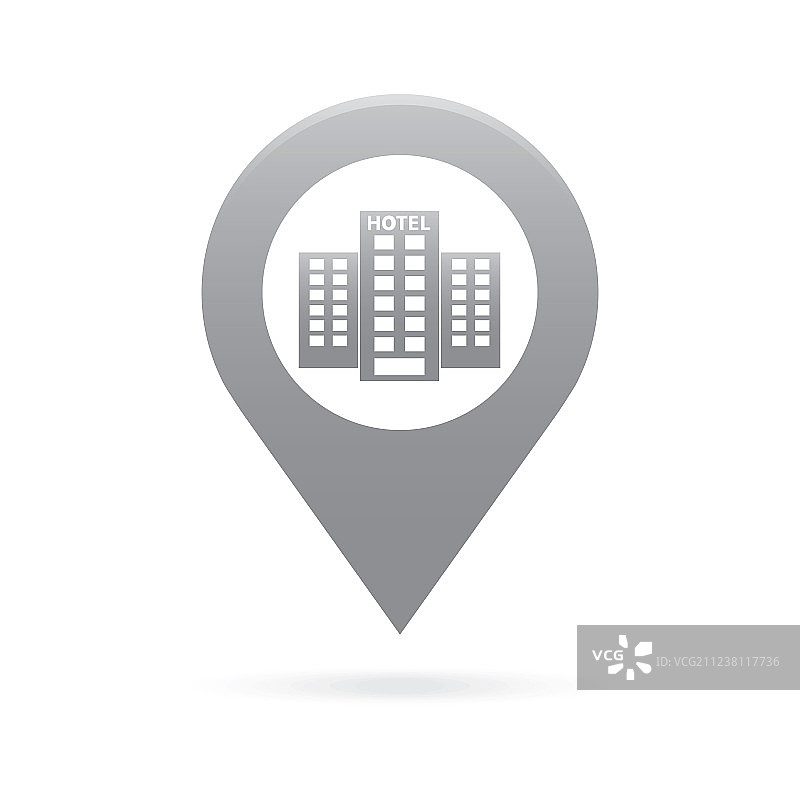 酒店地图指针图标GPS定位旗帜图片素材