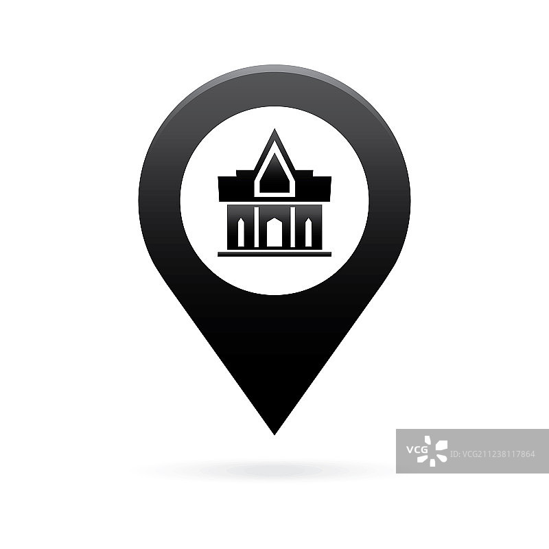 寺庙修道院地图指针图标标记GPS图片素材