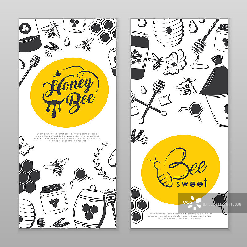 复古蜂蜜元素图片素材