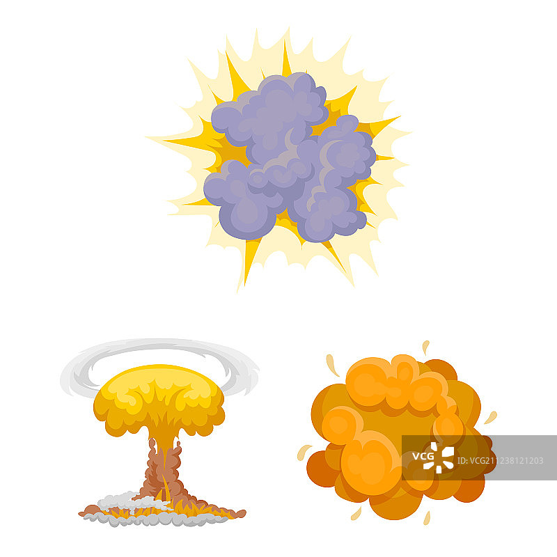 不同的爆炸卡通图标合集图片素材