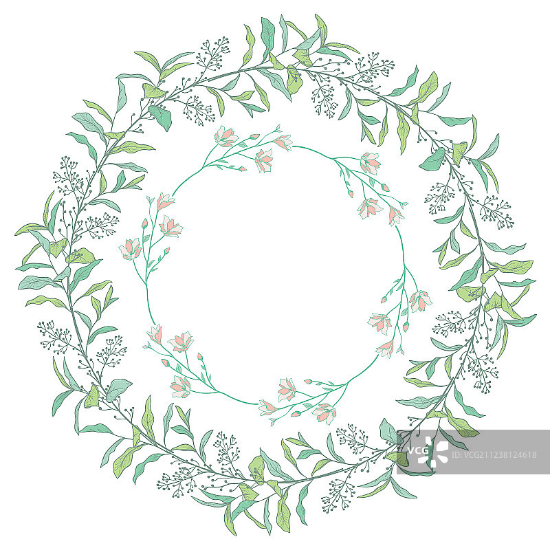 草本植物桂冠花环树枝图片素材