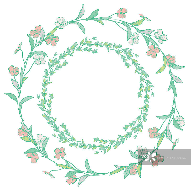 草本植物桂冠花环树枝图片素材