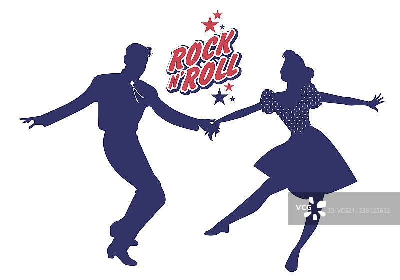 年轻夫妇身穿50年代服装跳摇摆舞图片素材