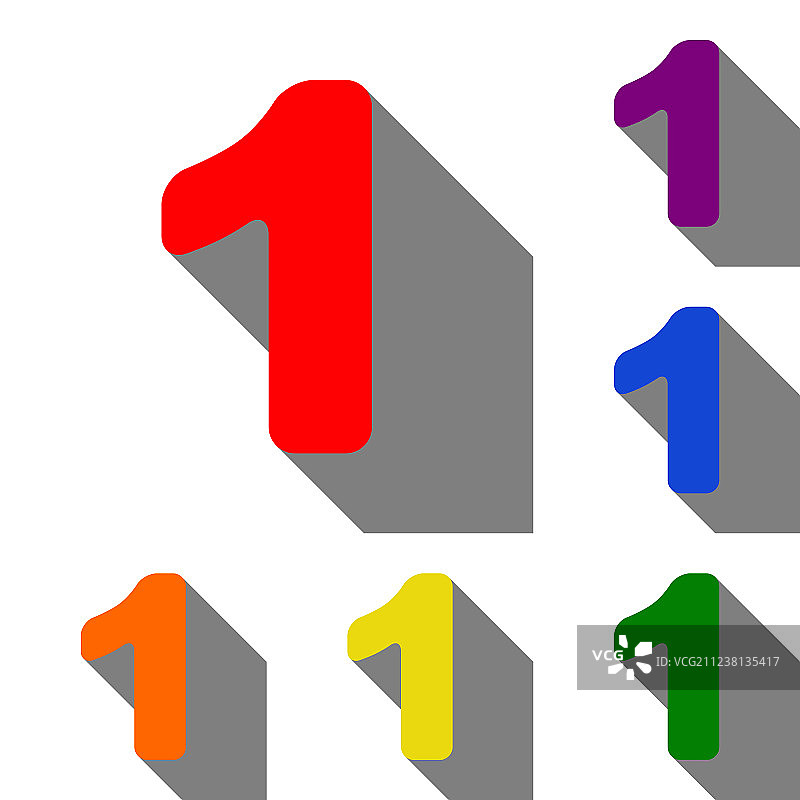 红色数字1符号设计模板元素图片素材
