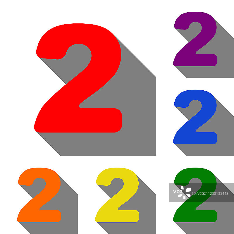 红色数字2标志设计模板元素图片素材