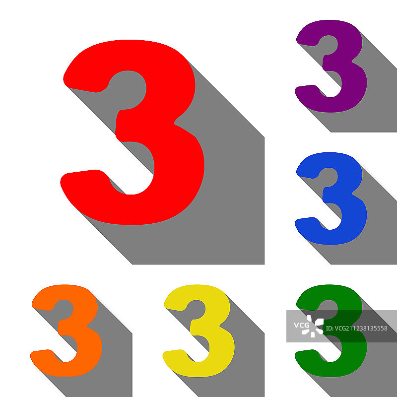 红色数字3符号设计模板元素图片素材