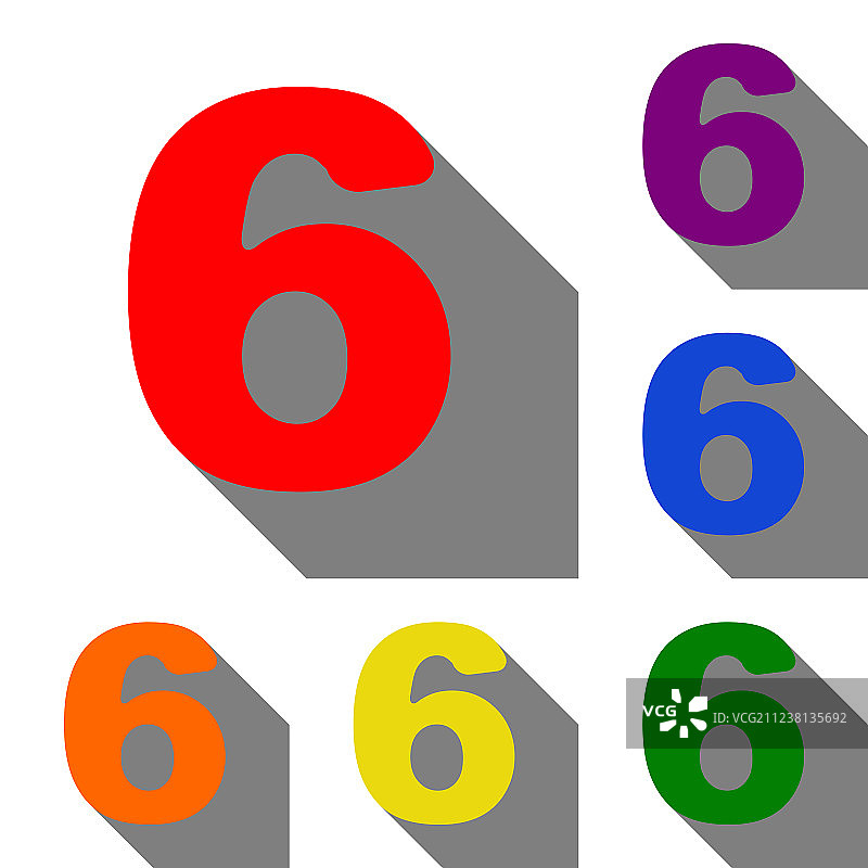 红色数字6标志设计模板元素图片素材