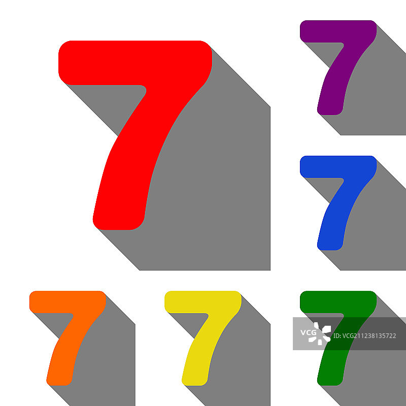红色数字7标志设计模板元素合集图片素材