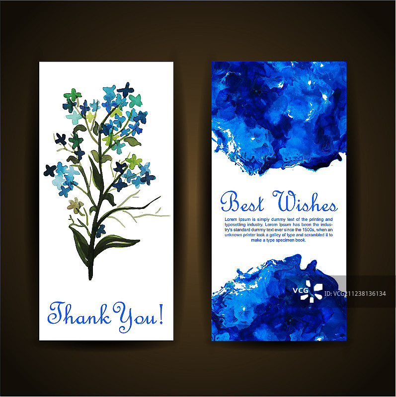 水彩花卉贺卡图片素材
