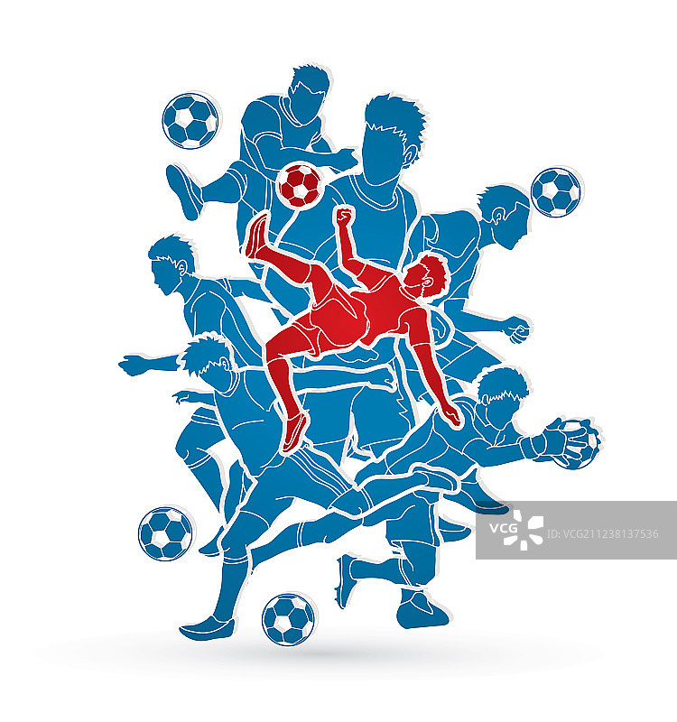 足球运动员团队阵容图片素材