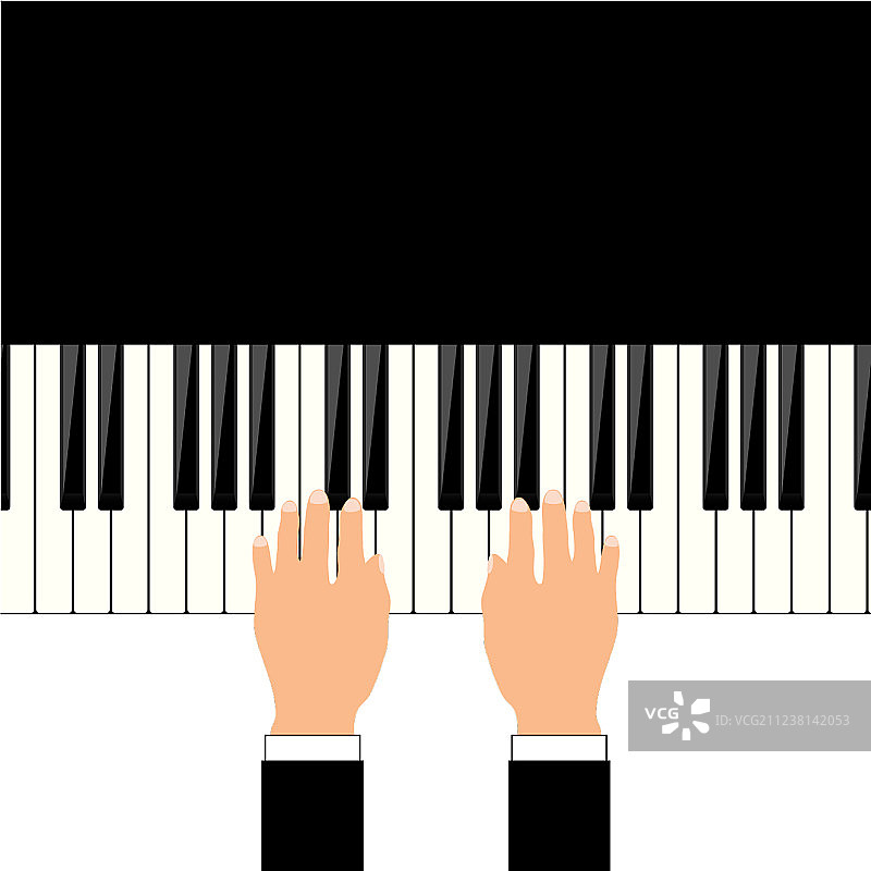 男人手弹钢琴图片素材