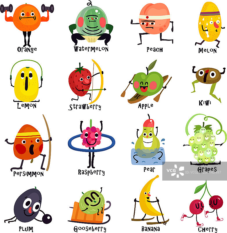 趣味水果卡通合集图片素材
