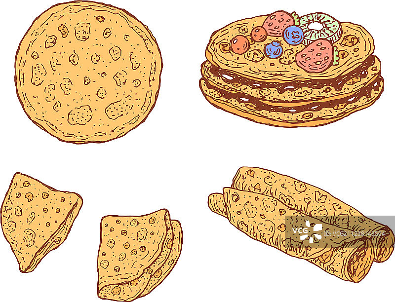 涂鸦卡通薄烤饼合集图片素材