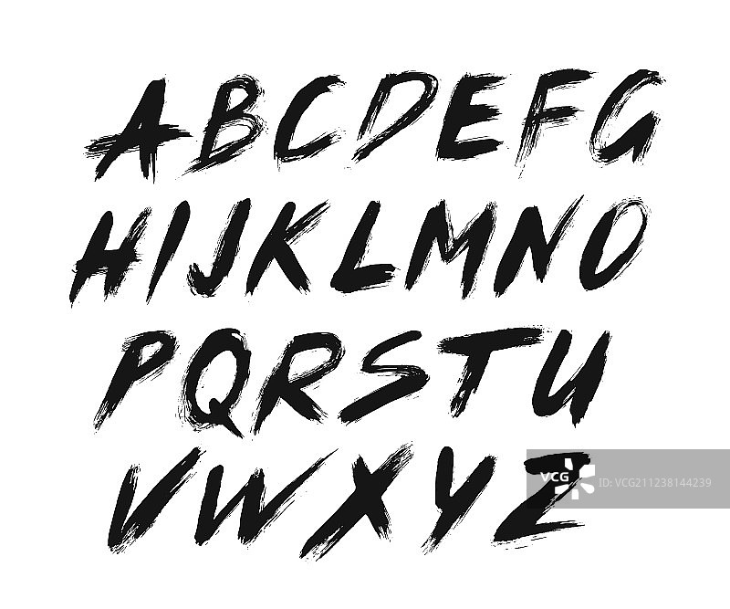 彩绘ABC字体笔触图片素材